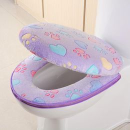 Toiletstoel bedekt mode afdrukpatroon verdikt kussenset jas-type universele cover winter warme ritsstijl ma