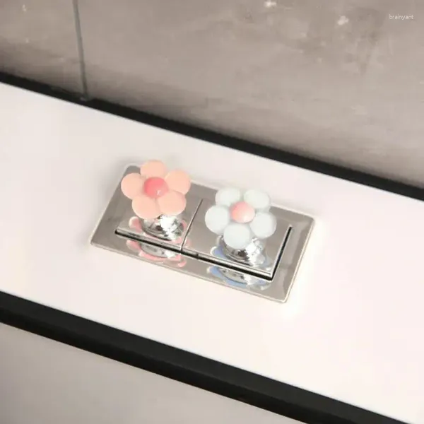 Couvre-siège de toilette en forme de fleur, bouton-pression en résine, accessoire de réservoir de chasse d'eau pour décoration de salle de bain