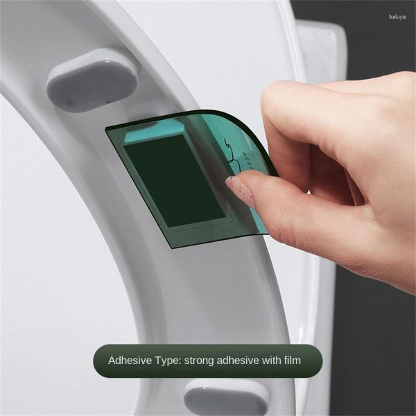 Housses de siège de toilette poignée support de clapet couvercle de luxe lumière transparente éviter de toucher l'anneau de tabouret