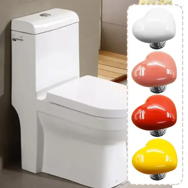 Siège de toilette couvre coeur décor presse bouton en forme d'eau réservoir interrupteur chambre chasse d'eau 1pc bain Push
