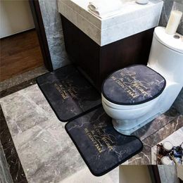 Couvre Siège De Toilette Maison Salle De Bains Classique Tapis Noslip Lettre Motif Porte Tapis Antidérapant Haute Qualité El Luxurys Er Drop Livraison Garde Dhlbu