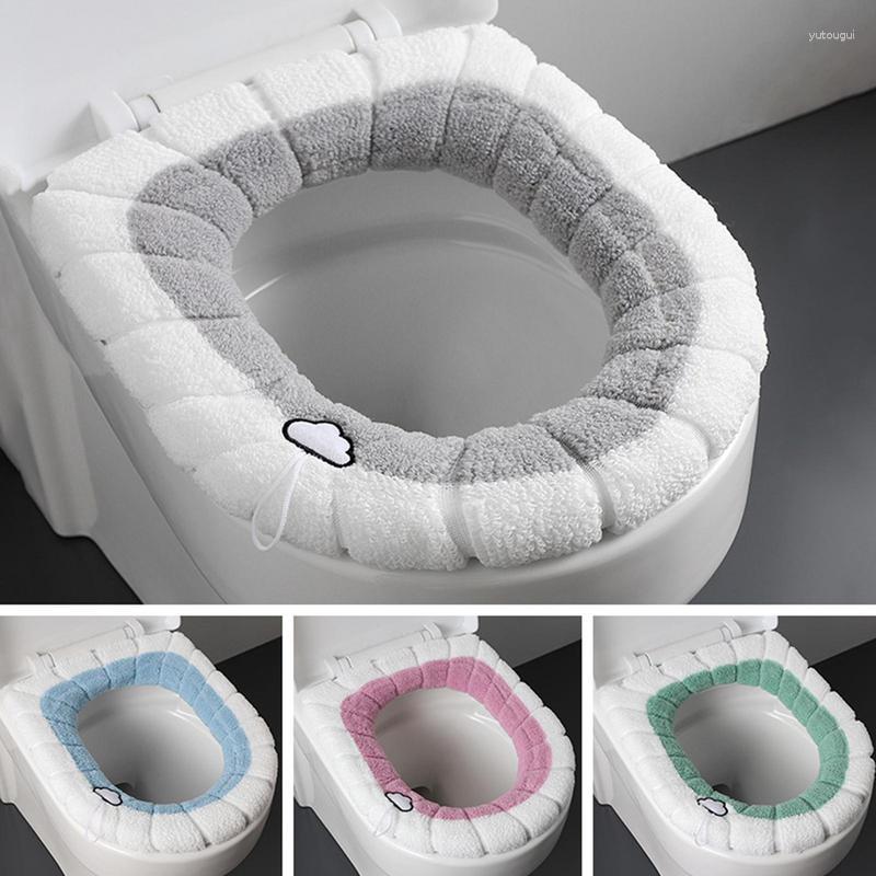 Fundas de asiento de inodoro para el hogar, cojín impermeable para todas las estaciones, cubierta Universal gruesa a prueba de polvo, accesorios de baño