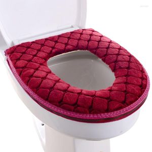 Housses de siège de toilette N7MD coussin de salle de bain coussins de couverture de tapis chauds réutilisables avec fermeture à glissière lavable