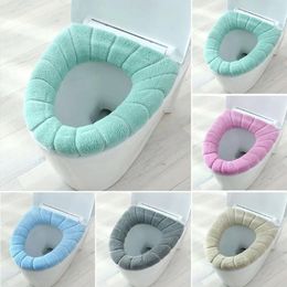 Toiletstoelhoezen kussen badkamer dichtstool wasbare zachte winter warmer mat kussen bidet deksel