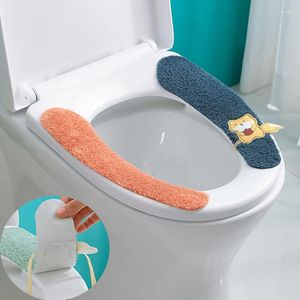 Toiletbriefjes herbruikbare winter warme deksel wasbare plakkerige mat badkamer accessoires katoenen liner 1 paar gratis