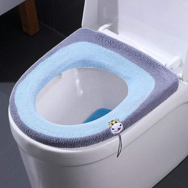 Housses de siège de toilette doux salle de bain rembourré fibres extensibles facile à installer tapis enfants tapis et ensemble de couverture