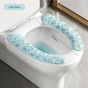 Toiletbrilhoezen Stickerpasta Gemakkelijk schoon te maken Kan worden gesneden Cartoon afdekmat Slijtvaste adsorptie Universeel