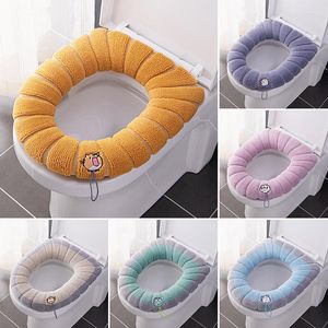 Fundas para asiento de inodoro, funda gruesa, alfombrilla para invierno, cálida, suave, lavable, tapa para inodoro, almohadilla para bidé, cojín, accesorio de baño