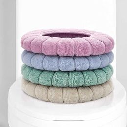 Couvrages de siège de toilette épaississer le siège de toilette Hiver Winch Soft Washable Closestool Mat Sild Caxe réutilisable Couvrette complète Taflet de toilette pour salle de bain