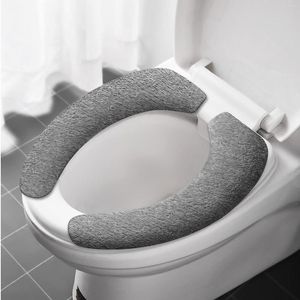 Toiletbrilhoezen Dikkere badkamerhoes Pads Zacht Warmer Kussen Rekbaar Wasbaar Vezeldoek Gemakkelijk