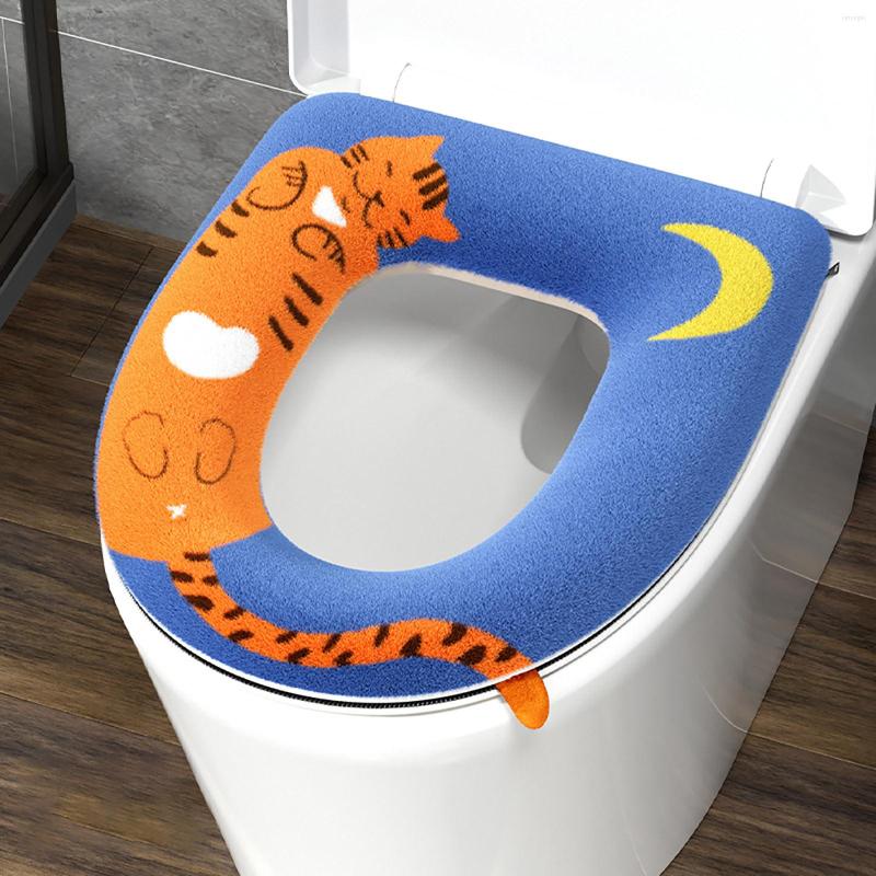 Toilet Seat Covers Thin Bathroom Rugs Thicker Cover Pads Soft Warmer Cushion Heated Floor Mat