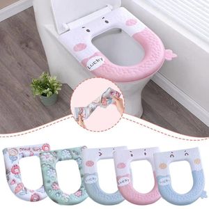 Couvrages de siège de toilette Couverture mignonne universelle avec poignée adhésive Cartoon tape épaissie motif plus proche pad eva i8o6