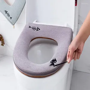 Cubiertas de asiento del inodoro universal espesado espesas suaves cojín baño necio en la almohadilla de la almohadilla
