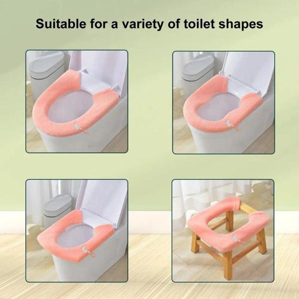 Cubiertas de asiento del inodoro Cubierta caliente de la almohadilla suave y cómoda Diseño de baño reutilizable para el baño para el clima de comodidad