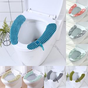 Housses de siège de toilette couverture de dessin animé lavable avec poignée tampon de pâte de WC doux chauffe-bain couvercle en flanelle Closestool tapis collant