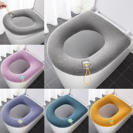 Toiletbriefjes Wasbare deksel Universal Warm zachte badkamerkussen voor Home Decor WC Solid Color Mat Accessoires