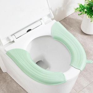 Housses de siège de toilette Waterpoof 1 paire couverture salle de bain lavable Closestool tapis coussin coussin universel WC ensemble Bidet accessoires