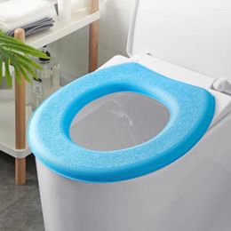 Cubiertas de asiento de inodoro tipo pasta impermeable EVA, funda de cojín antideslizante para mantener el calor, alfombrilla para taburete de baño en forma de O para las 4 estaciones