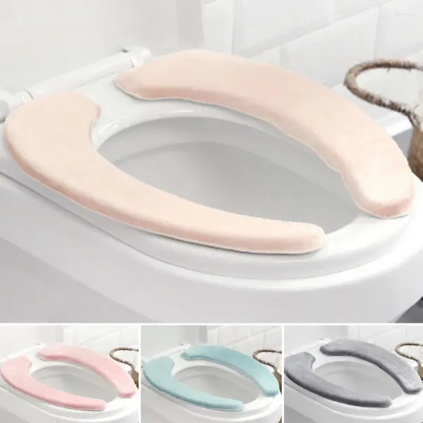 Housses de siège de toilette, coussin résistant aux intempéries, chaud et confortable pour l'hiver, épais, lavables, en flanelle auto-adhésive