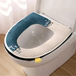 Toiletbrekbedekkingen Wintercomfort Herbruikbare zachte dikke wasbare wasbare badkamerafdekking Mat eenvoudig te installeren niet -slip Lang langdurig