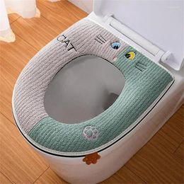 Couvre le siège de toilette Mat d'hiver Pas facile à s'estomper épaississant confortable Garder le souffle respirant chaud moelleux doux
