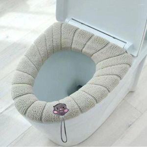 Housses de siège de toilette Couverture chaude d'hiver Tapis Closestool Accessoires de salle de bain lavables Soft Pad