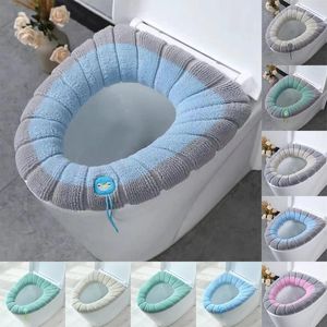 Toilet Seat Covers Winter Warm Cover Universal Mat With Handle Bathroom Soft Washable Closestool Warmer Pad Accessories