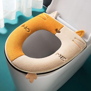 Fundas para asiento de inodoro, funda cálida de invierno con asa, tipo cremallera, abrigo, funda para Wc, alfombrilla para calentar el baño, accesorios, suministros para el hogar