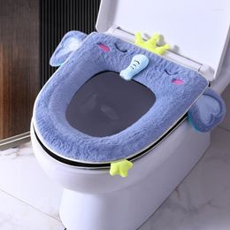 Toiletbrilhoezen met ritssluiting Warme zachte hoes Pluche huishoudelijke badkamer Wasbare winter waterdichte WC-mataccessoires