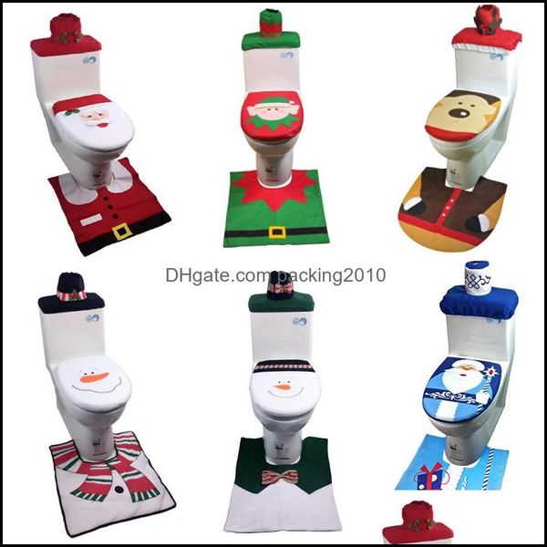 Asiento de inodoro Ers Accesorios de baño Baño Hogar Jardín Navidad Papá Noel Er Caja de papel Juego de alfombras Decoración Juegos de decoración Drop Delivery 2021 Zcjc7