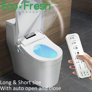 Sièges de toilette EcoFresh D Ushape Siège de toilette intelligent Couvercle de bidet électrique Veilleuse intelligente Pulvérisateur de bidet intelligent Massage à sec et propre à la chaleur 231219