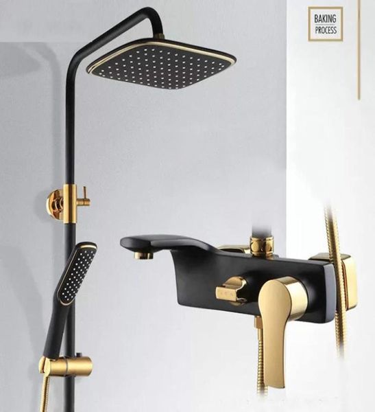 Kit de douche de toilette Gold Down Robinet Bronze Black Shower Faucets Gift for New Home Decoration baignoire robinet2435671