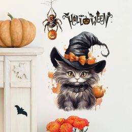 Toiletstickers Halloween Horror Prank Wall Spider Pumpkin Spooky Monster Ghost Shadow Bat Home Decor 231010