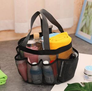 Fournitures de toilette Mesh Shower Caddy Tote Sac 8 POCHETS, SAG TRIFFICATION PORTABLE PORTABLE POUR HOMMES ET FEMMES DORME COLLOGE Essentials Organisateur de bain sec rapide