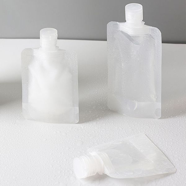 Sac distributeur portable pour sac de lotion cosmétique Gel douche shampooing nettoyant pour le visage voyage en plein air réutilisable sac d'emballage étanche 130/50/100 ml