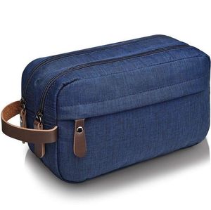 Bolsas de aseo para hombre con doble cremallera, bolsa de viaje para baño, impermeable, organizador de cosméticos para ducha y afeitado, bolsa de maquillaje Unisex