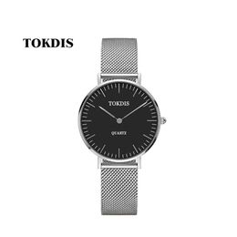 Tokdis tekaishi montre non mécanique tendance étanche montres maille ceinture couple montre à quartz fabricant personnalisation 258I