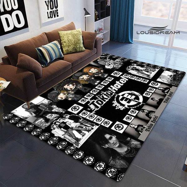 Tokio Hotel bande rétro imprimé tapis enfants tapis salon chambre tapis anti-dérapant tapis de sol photographie accessoires cadeau d'anniversaire HKD230901