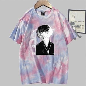 Tokyo Ghoul Anime Fashion Korte Mouw O-hals Casual Tie-Dye T-shirt Y0809