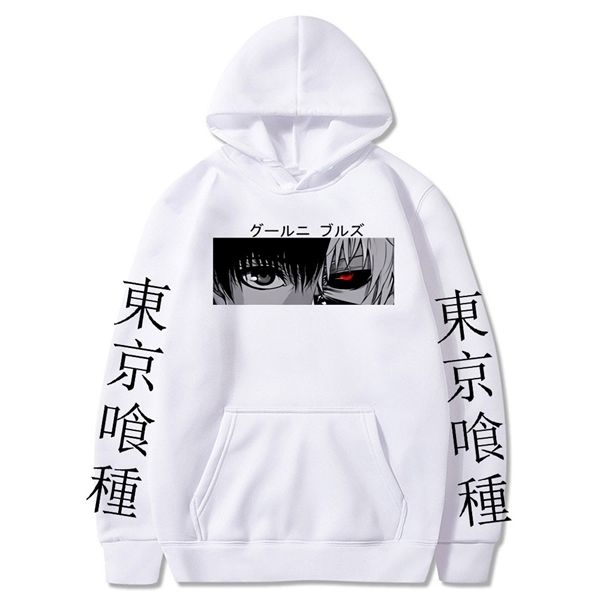 Tokyo Ghoul Anime Kaneki Ken Cool Eyes Hoodie Hommes Femmes Mode Créative Casual Pull Spring Street Vêtements Hoodies Tops Y0802 Y0809