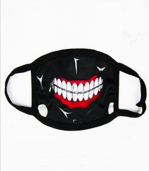 Tokyo Ghoul Kaneki Ken Horror Halloween Mask Mask Antidust Agody Cotton Funny Funning Face Mask Mufla Fast 4581715