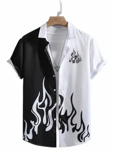 Tokyo Bedrukte Shirts Met Korte Mouwen Heren Zomer Strand Shirt Hawaii Casual Vacati Tops Nieuwe Heren Sneldrogend Trendy kleding S4wA #