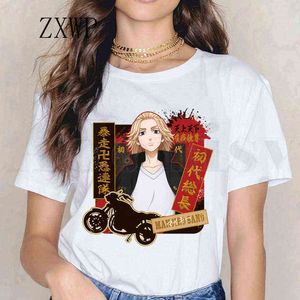 Tokyo Revengers Camiseta Harajuku Manjiro San Anime Manga corta Tops femeninos Tees Harajuku Vintage Camiseta de mujer Envío de gota G220310