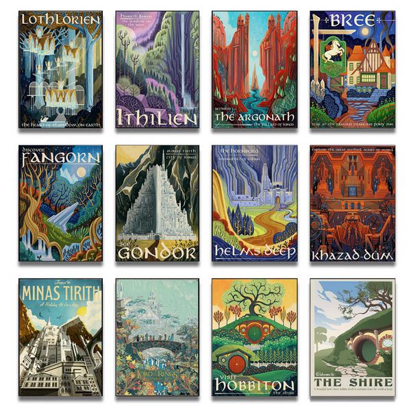 Tolkien Wall Art Toivas Peinture Mur Images de la Terre Middle Affiches Love