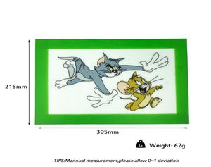 Tom et Jerry slick dab tapis platine durci Silicone tapis de cuisson tampons de cire herbes sèches dabber feuilles pots pad9507078
