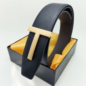 Tom Buckle Beba Diseñadores de lujo de alta calidad Hombres de cuero genuino T Buckle Use Cinturones de moda Accesorios de ropa de moda Cintura con caja de polvo de caja A