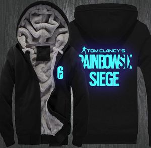 Tom Clancy039S Rainbow Six Siege Hoodie Men039S Winter Casual Super Warm Dikke Fleece Zip Up Sweatshirt Coat USA EU -maat S9188273