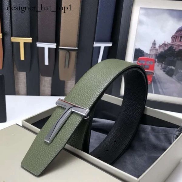 Tom Fords Belt Trendy Tom Belt High Quality Fashion Designer Hommes Femmes Vérifiez en cuir Veaute T Bouctes Luxur