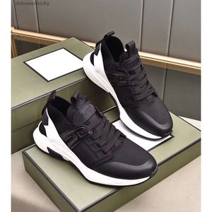 Tom Fords Zapatos Luxury Nylon Mesh Jago zapatillas de zapatillas ultraligeras de goma de goma MESH NEGRO MESH TOM FORDS CASOR COMPORTY COMPORTY Runner Sports Sports Eu3