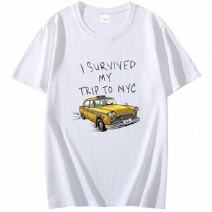 Tom Holland Dezelfde Stijl Tees Ik overleefde mijn reis naar NYC Print Tops Casual 100% Cott Streetwear Mannen Vrouwen Unisex Fi T-shirt i2Ar #